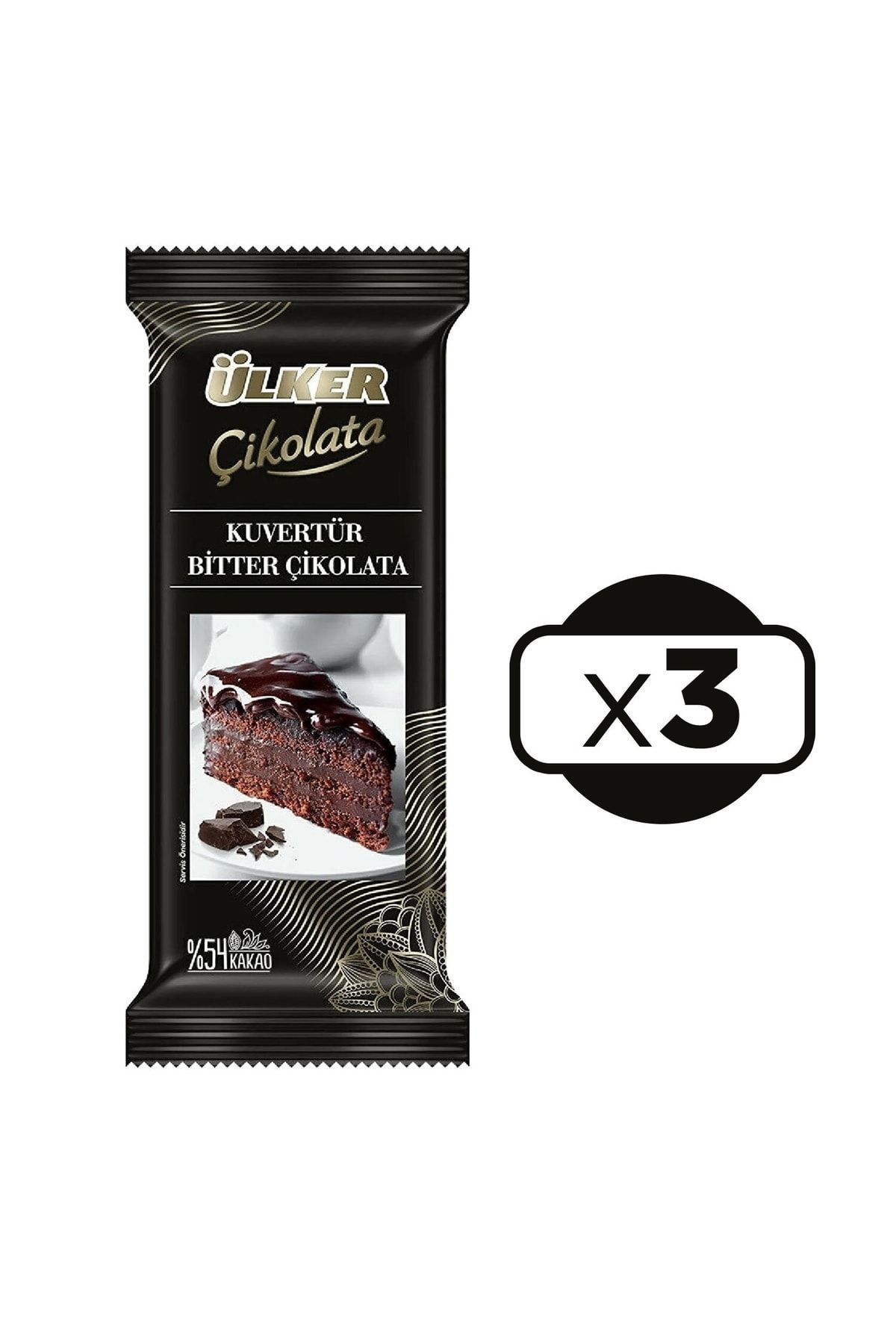 Ülker Kuvertür Bitter Çikolata 3 X 200 G