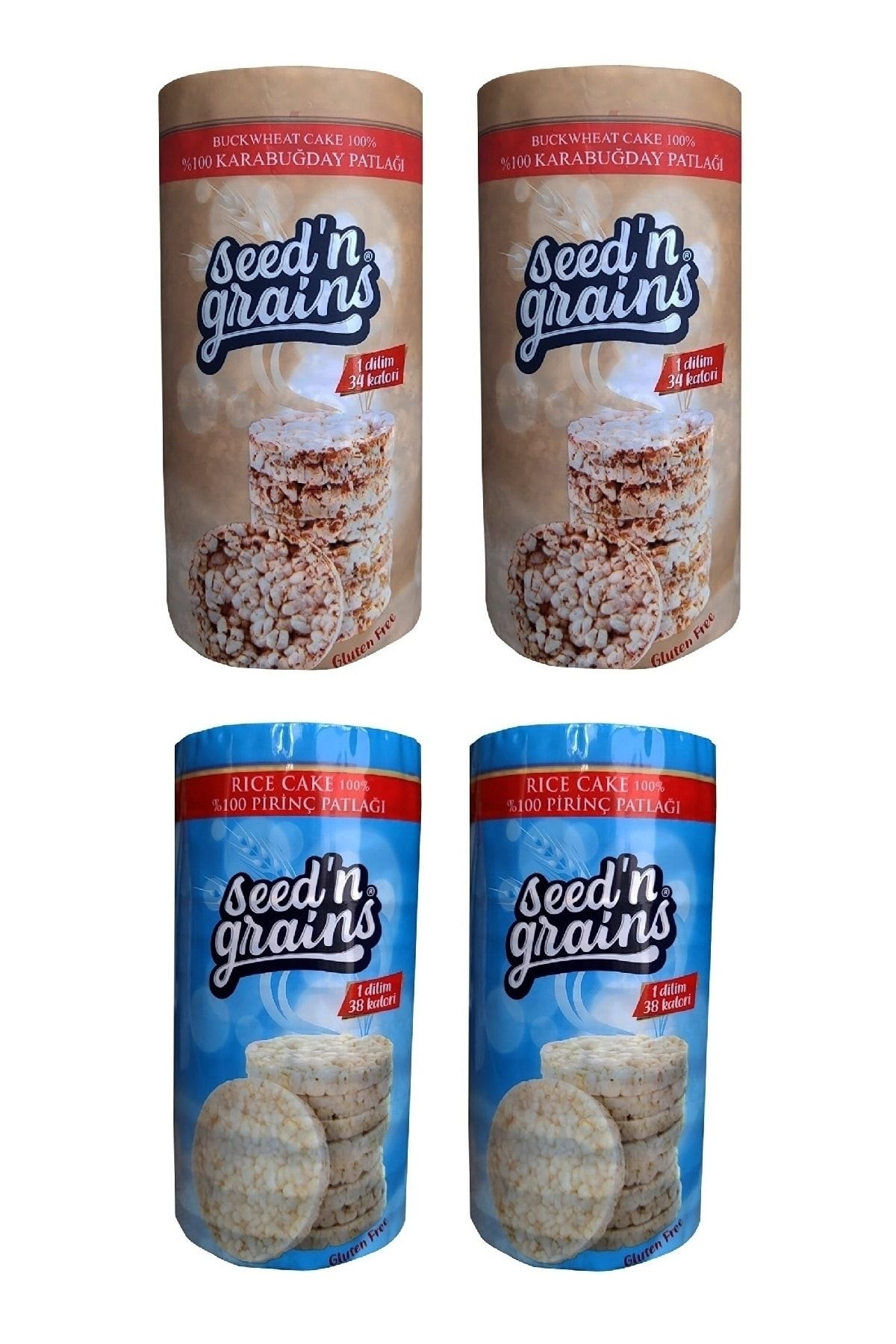 Seed'n Grains Şekersiz 2+2 Atıştırmalık Set Pirinç Ve Karabuğday Patlağı 4 Adet