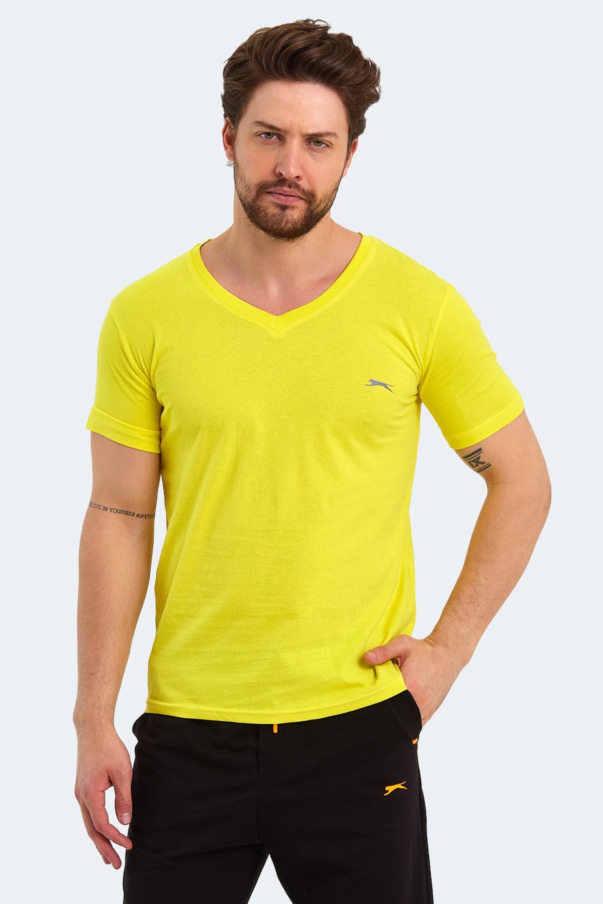 Slazenger Sargon Ktn Erkek T-shirt Açık Sarı