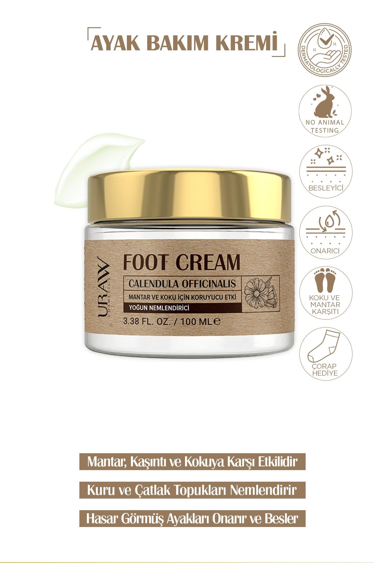 Uraw Foot Cream - Mantar Koku Ve Çatlaklara Karşı Koruyucu Ayak Bakım Kremi