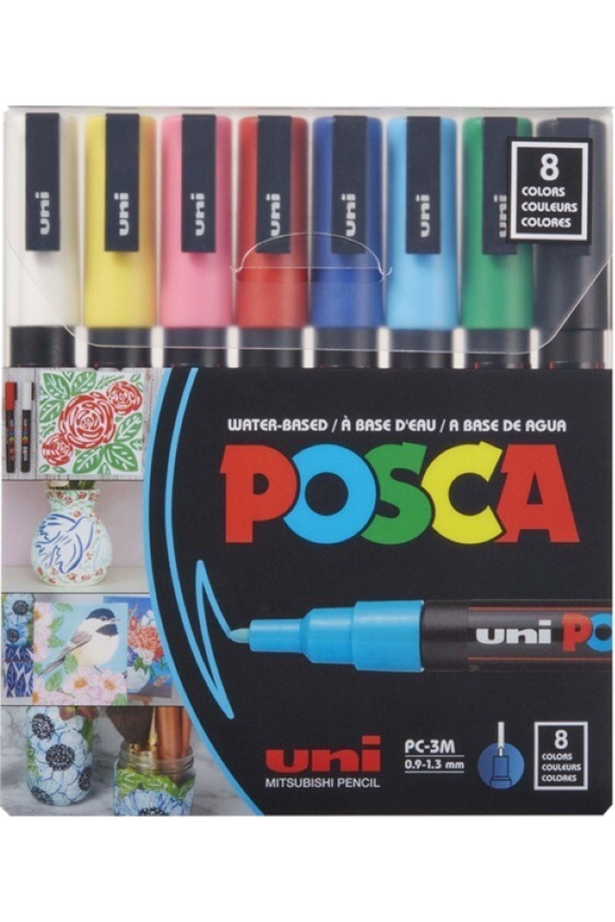 Uni Posca Paint Marker Sets 8-color Pc-3m Medium Set