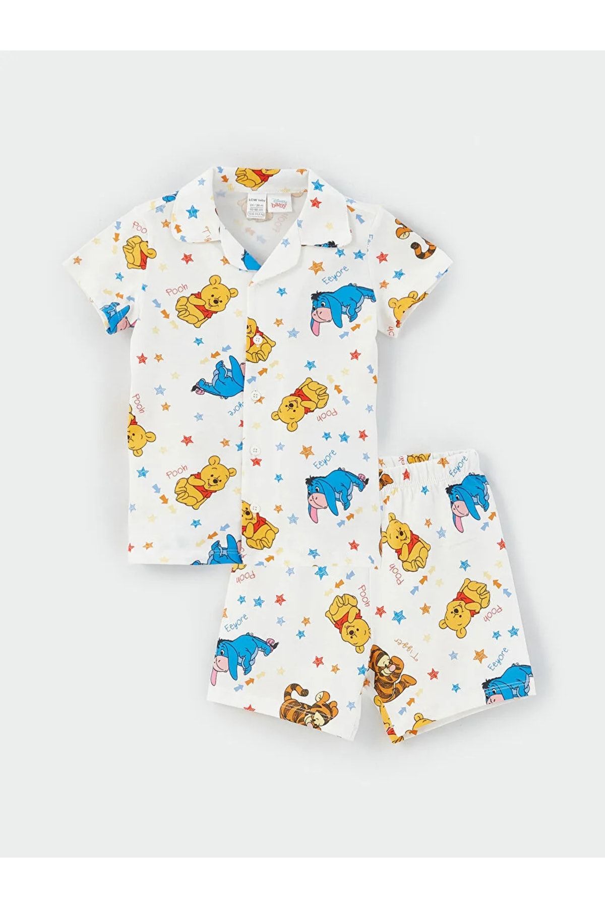 LC Waikiki Lcw Baby Polo Yaka Kısa Kollu Baskılı Erkek Bebek Pijama Takım