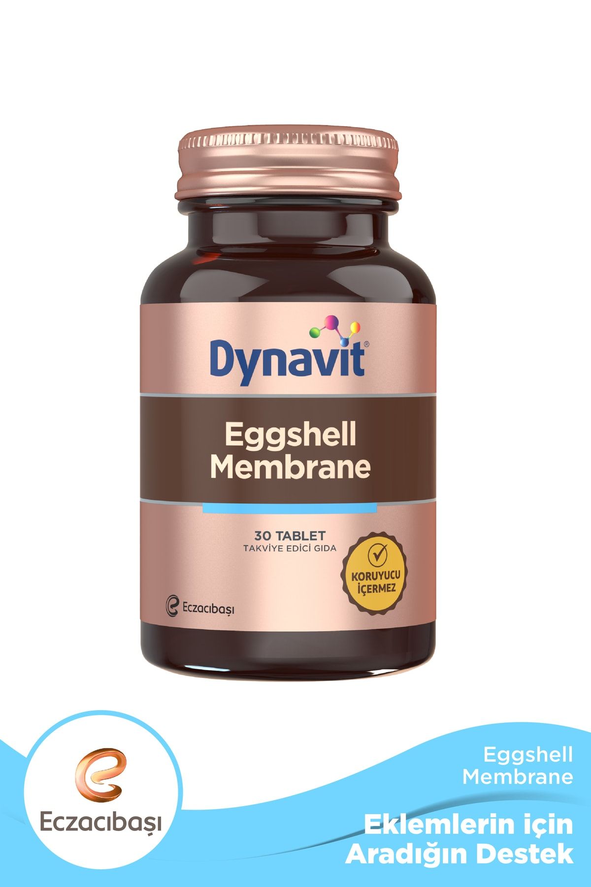 Dynavit Eggshell Membrane Yumurta Kabuğu Zarı, Zerdeçal Ve Manganez Içeren Takviye Gıda 30 Tablet