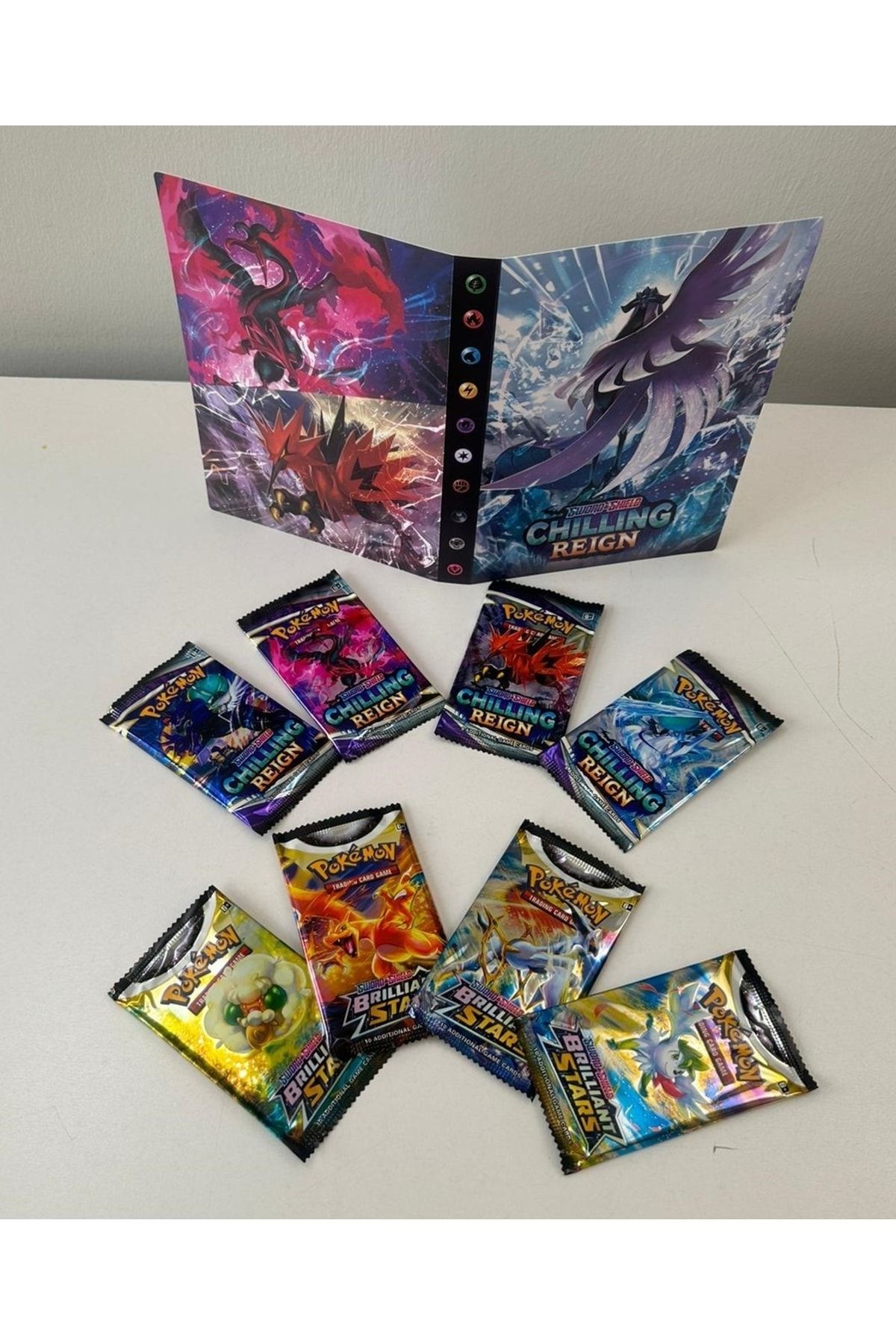 Abetto Market Pokemon Chıllıng Reıgn, Brillant Stars 8 Paket Pokemon Kart & Albüm