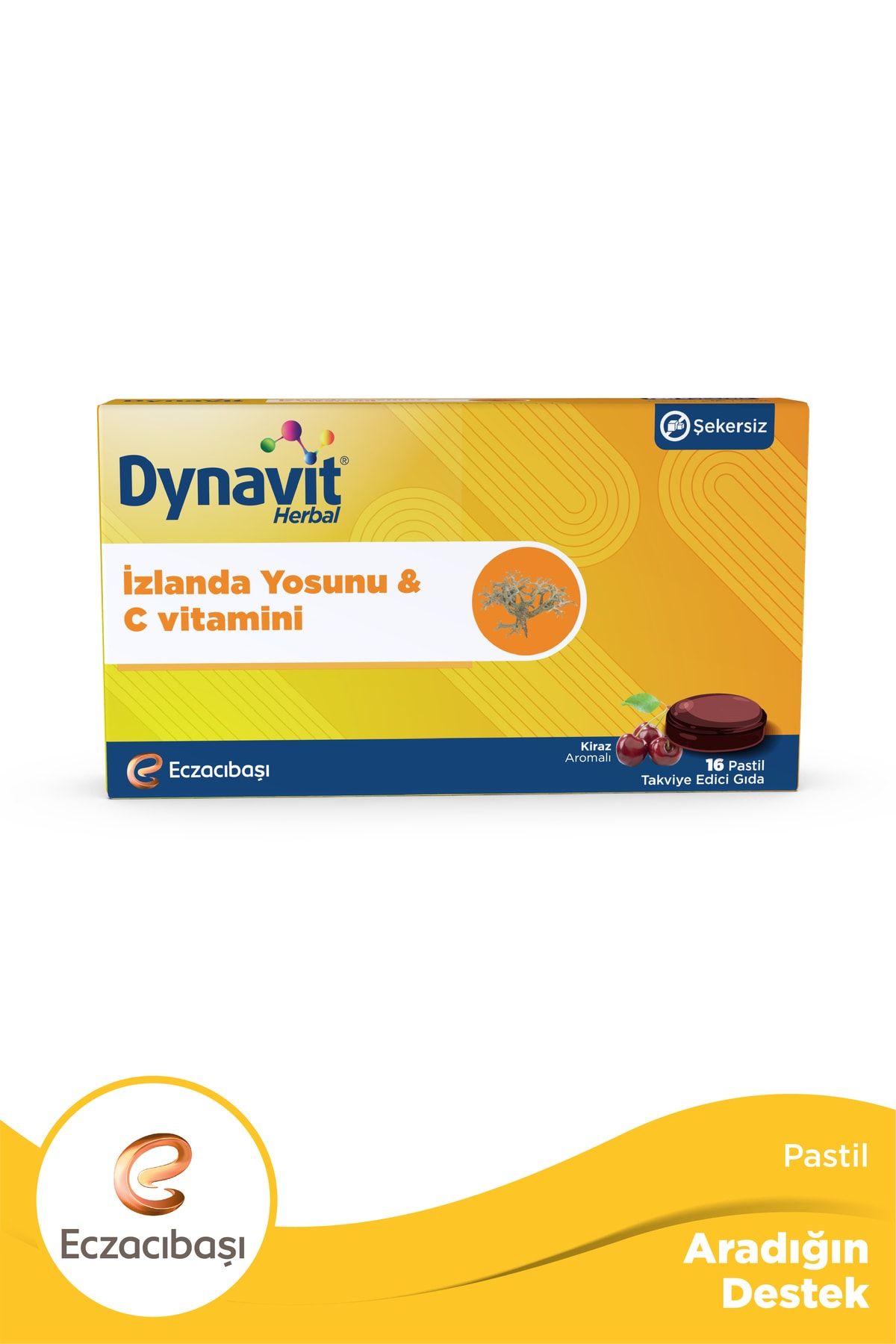 Dynavit Herbal Pastil İzlanda Yosunu ve C Vitamini 16 pastil ( 1 ADET )