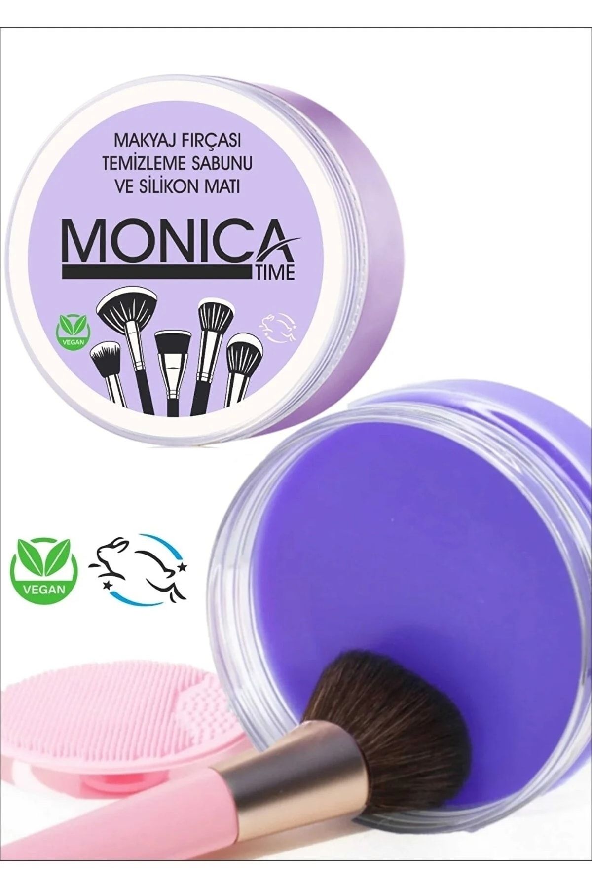 Monica Makyaj Fırçası Temizleme Sabunu Ve Silikon Matı 70 Gr