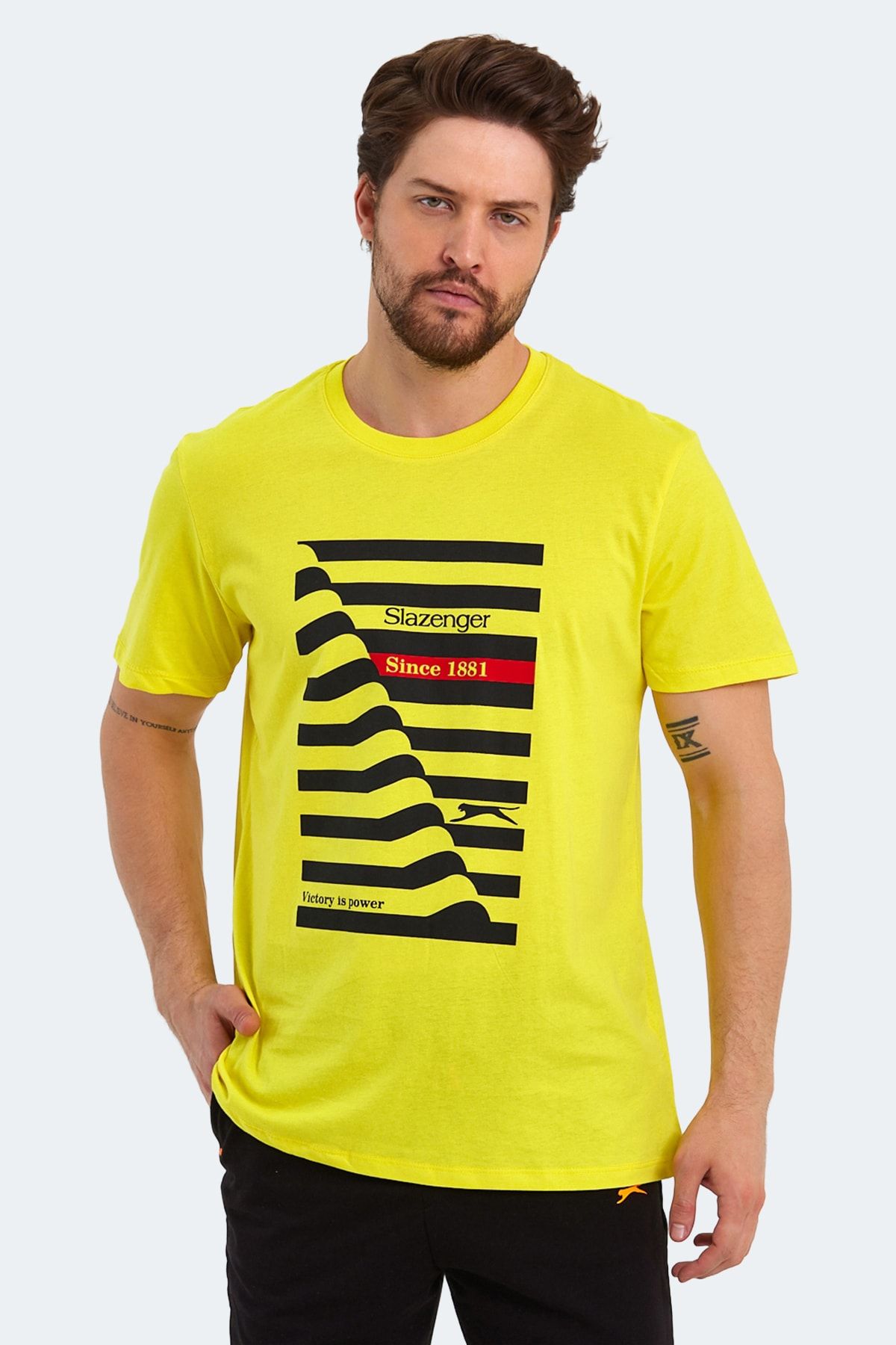 Slazenger Katell Over Erkek T-shirt Açık Sarı