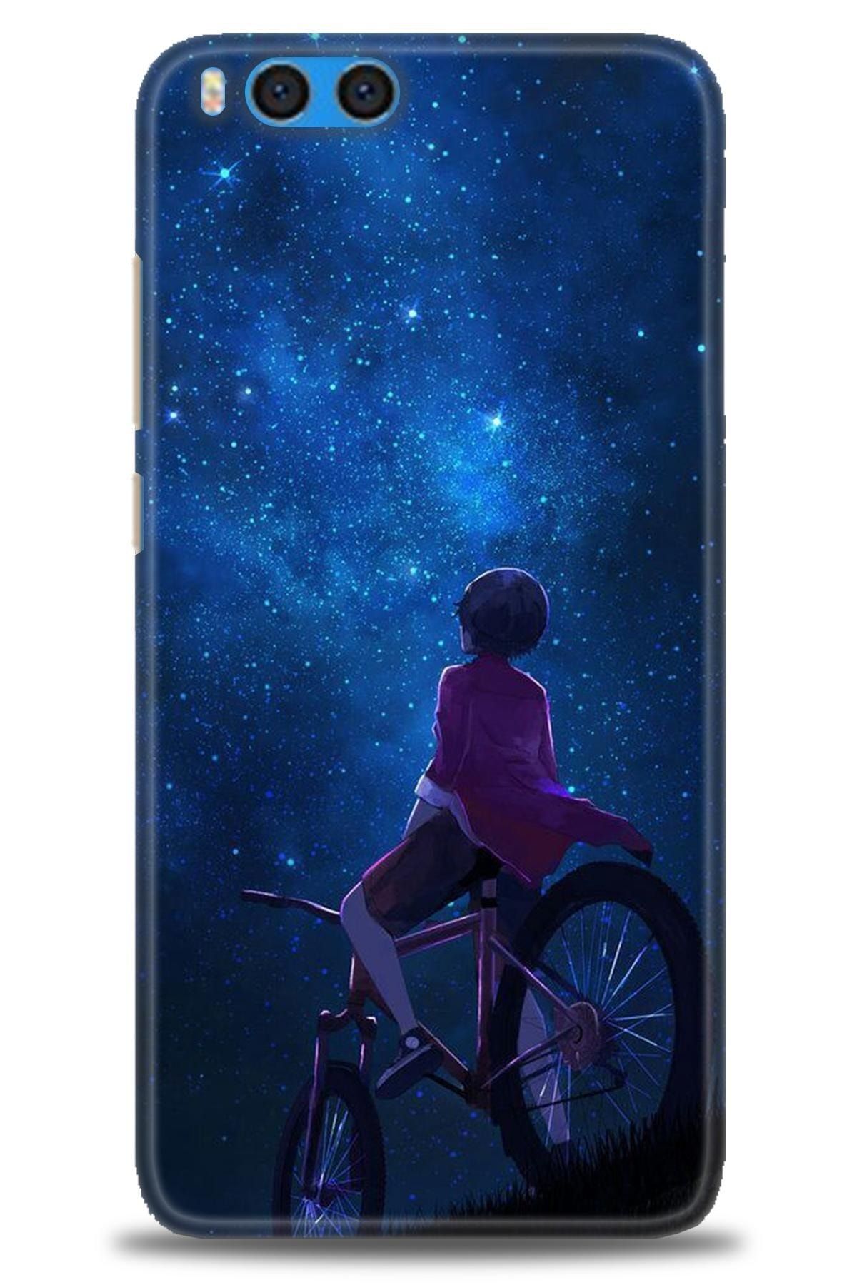 Turkiyecepaksesuar Xiaomi Mi Note 3 Kılıf Hd Baskılı Kılıf - Bisikletli Çocuk + Nano Micro Ekran Koruyucu