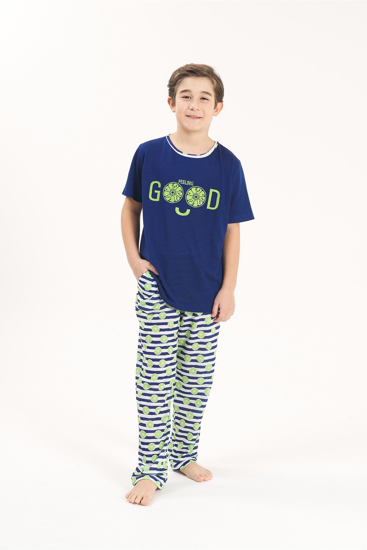 Yeni İnci Erkek Çocuk Viskon 2'li Pijama Takımı