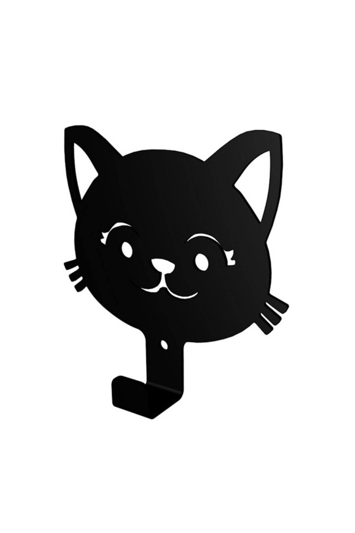 Kristal Kedi Dekoratif Metal Askı (tekli) - Siyah