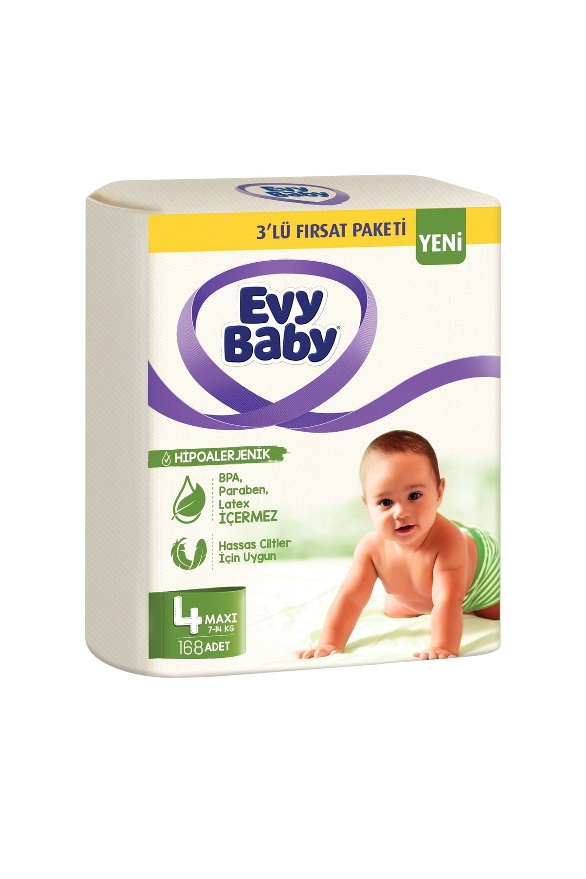 Evy Baby Bebek Bezi 3'lü Fırsat Paketi 4 Numara 168 Adet