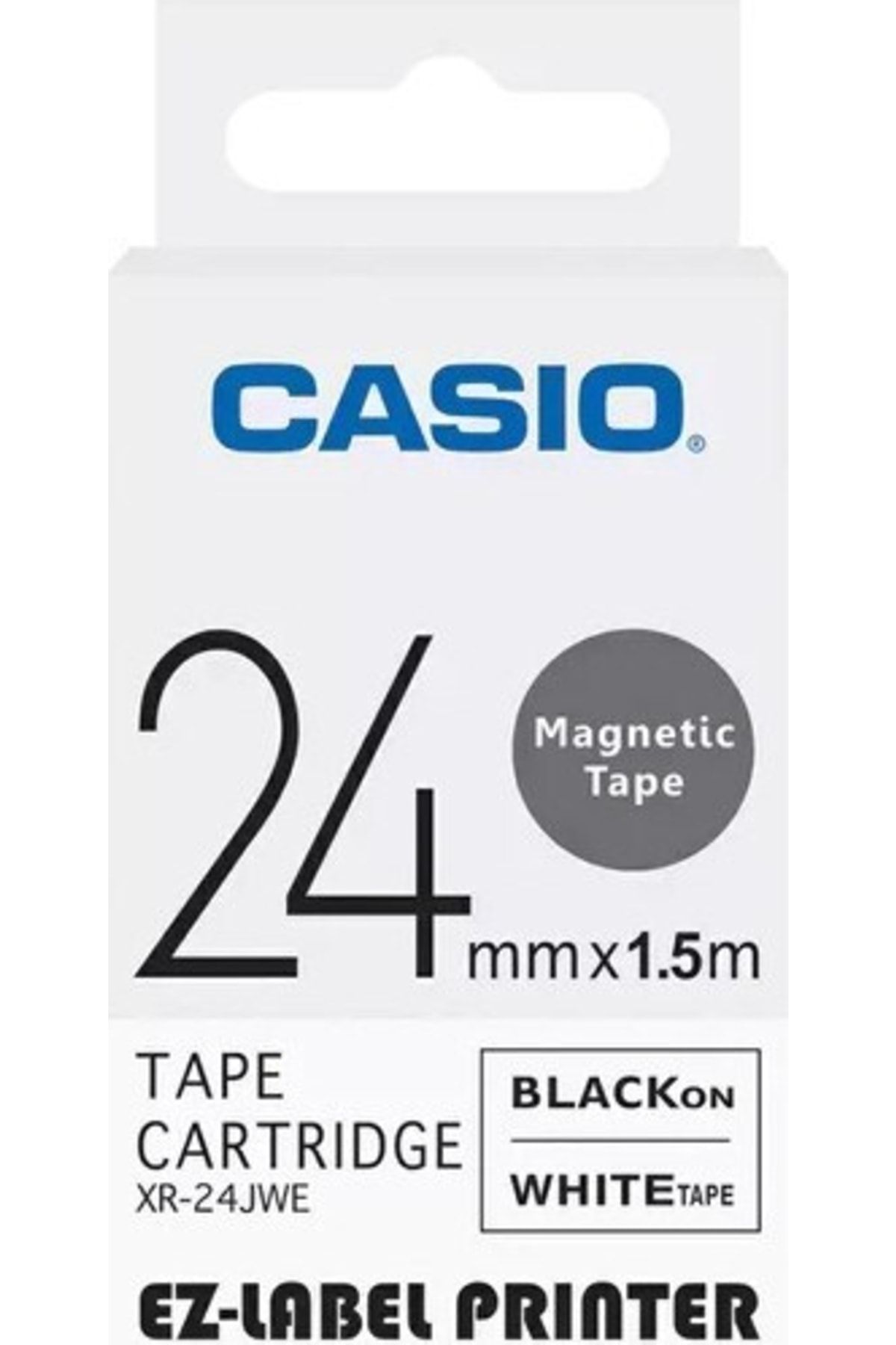 Casio Xr-24jwe Manyetik Etiket Kartuşu Beyaz Zemin Üzerine Siyah Baskı 24mm Yükseklik - 1,5 Metre
