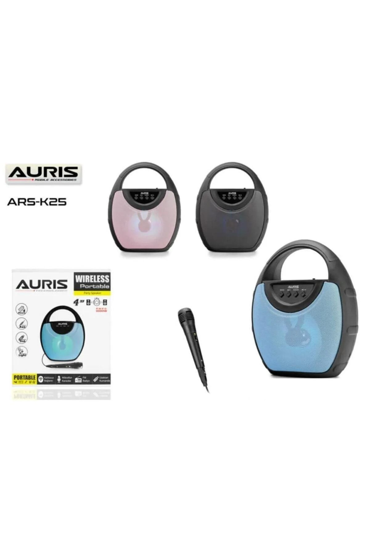 YNS İLETİŞİM Aurıs K25 Bluetooth Wireless Hoparlör - Karaoke Mikrofonlu Ars-k25