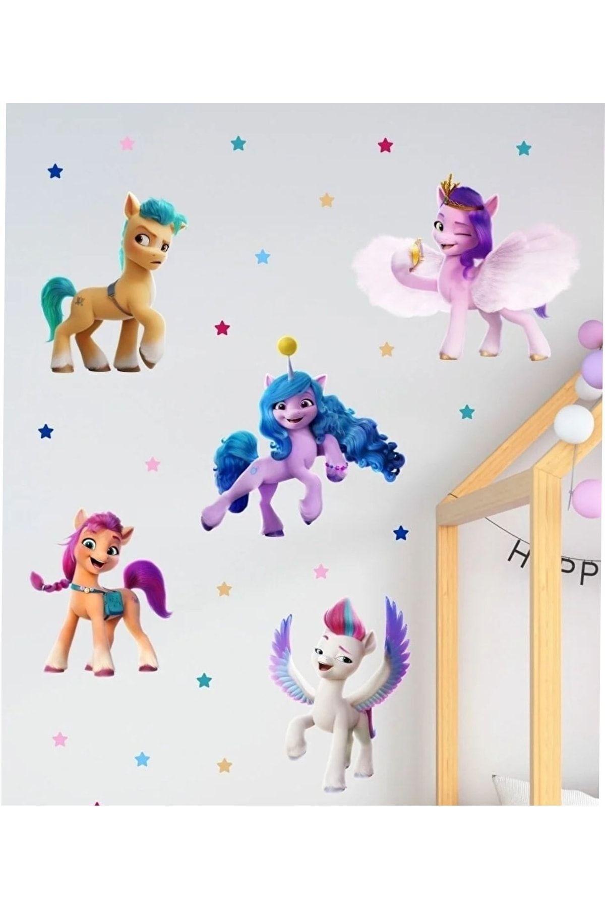 Göktuğ Hediyelik My Little Pony Duvar Sticker Dolap Sticker Unicorn Çocuk Odası Sticker Seti