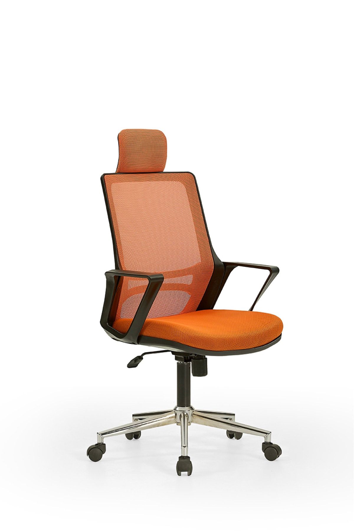 MEHMET YAREN BURO Arya1 Bilgisayar Koltuğu - Ofis - Müdür - Büro - Çalışma Sandalyesi Turuncu Renk Krom Ayaklı