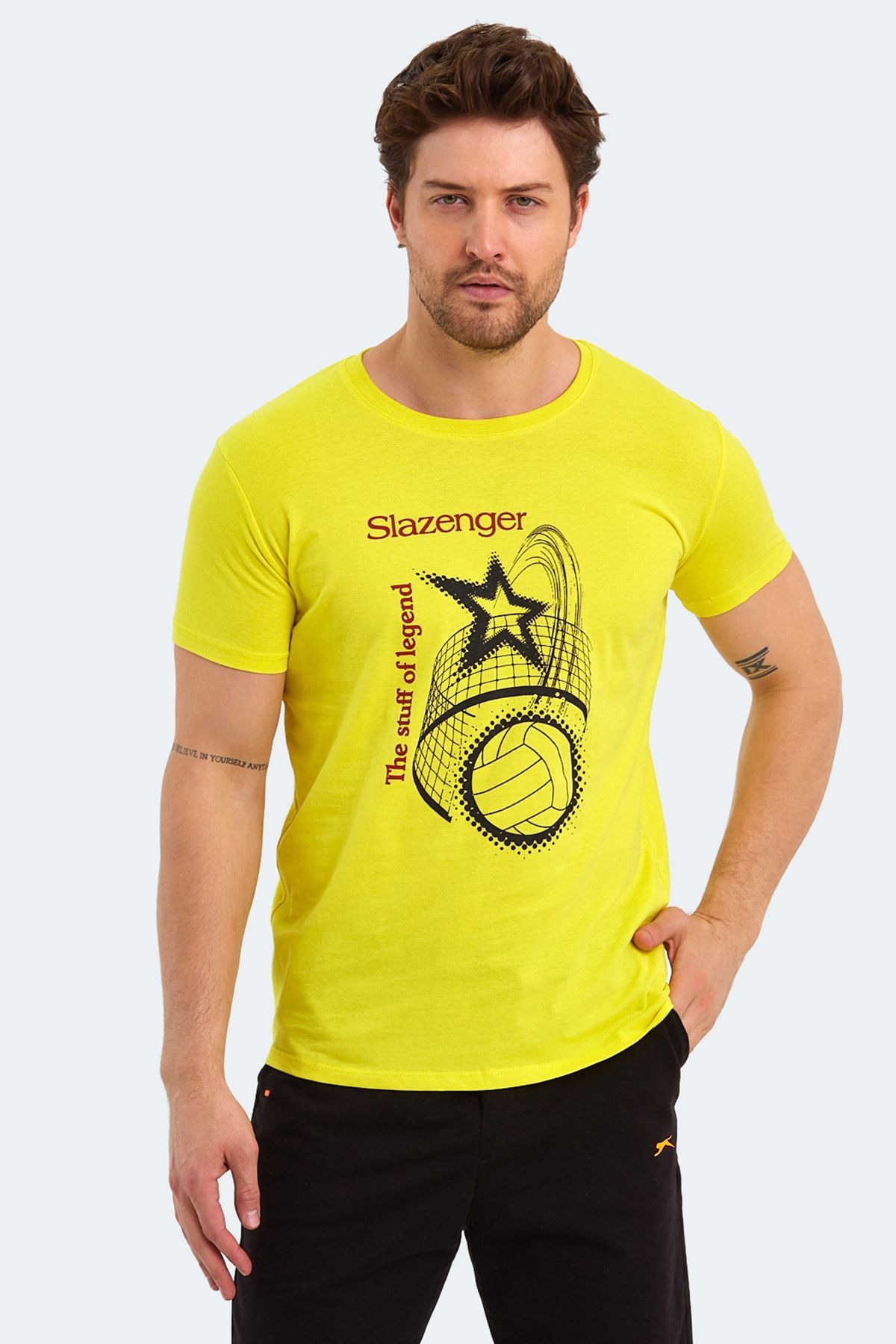 Slazenger Karnen Erkek T-shirt Açık Sarı