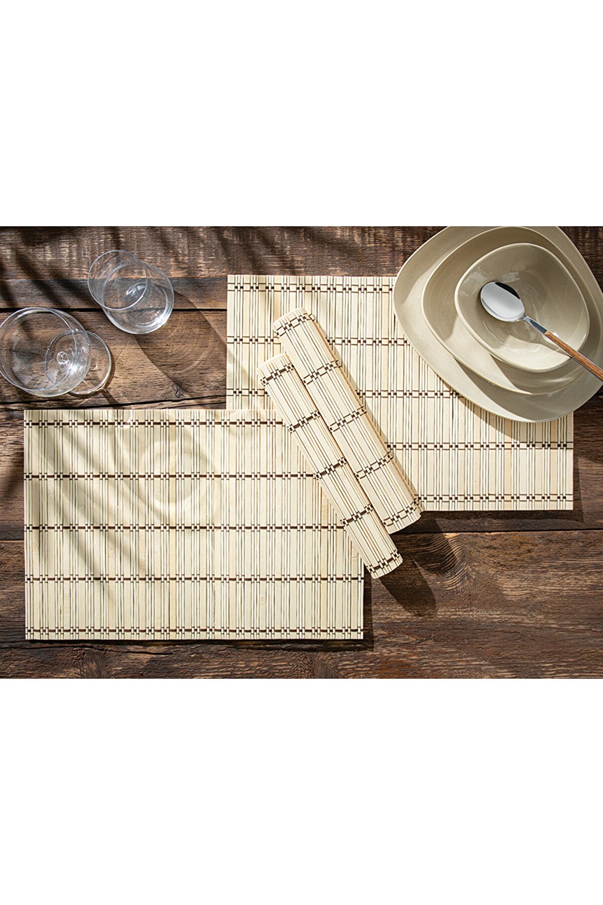 English Home Naravno Bambu 4'lü Amerikan Servis 45x30 Cm Siyah Fiyatı