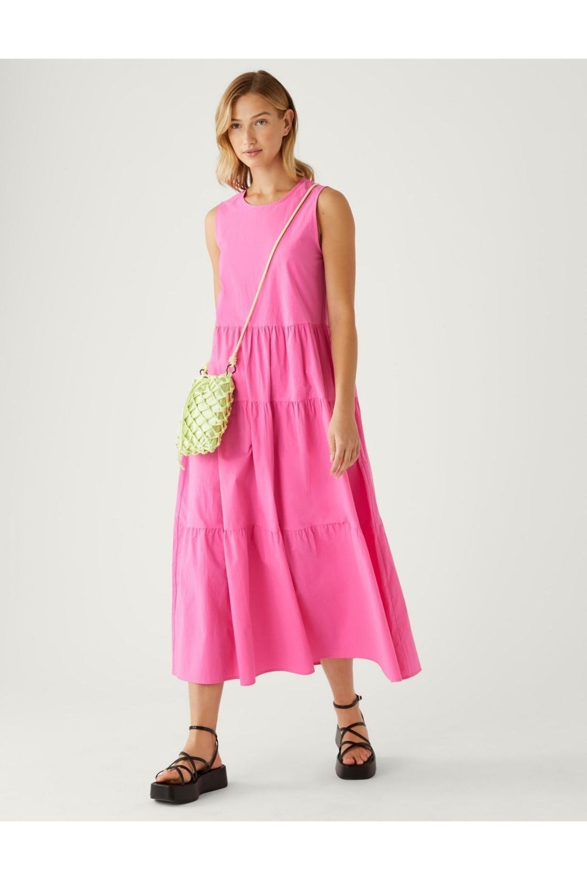 Marks & Spencer Saf Pamuklu Midi Elbise