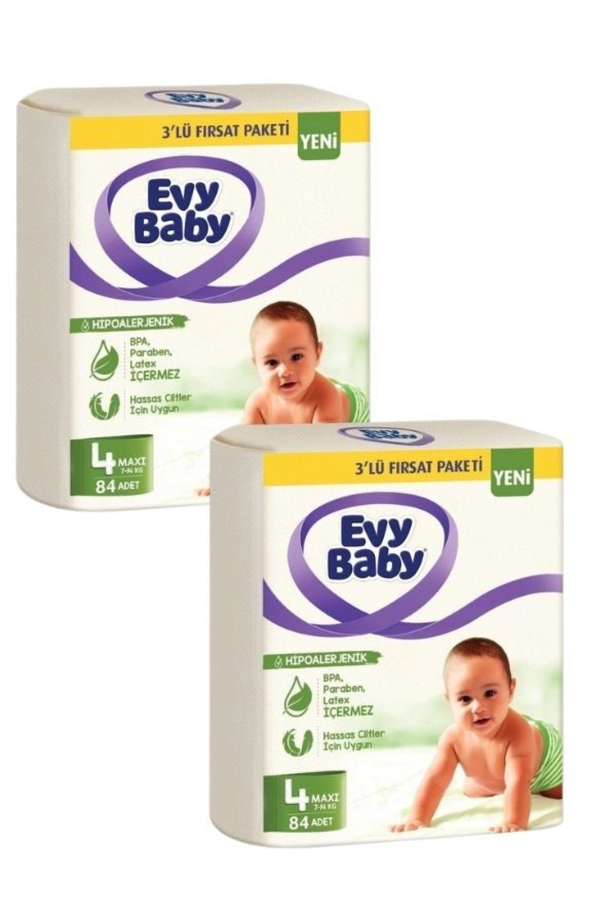 Evy Baby Bebek Bezi 4 Beden 2'li Paketi 7-14 Kg 168 Adet