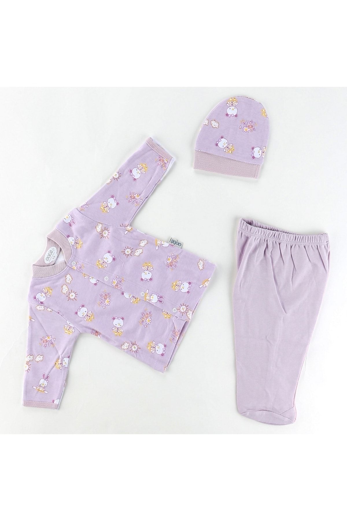 Sebi Bebe Ayılı Kız Desenli Pijama Takımı 2265