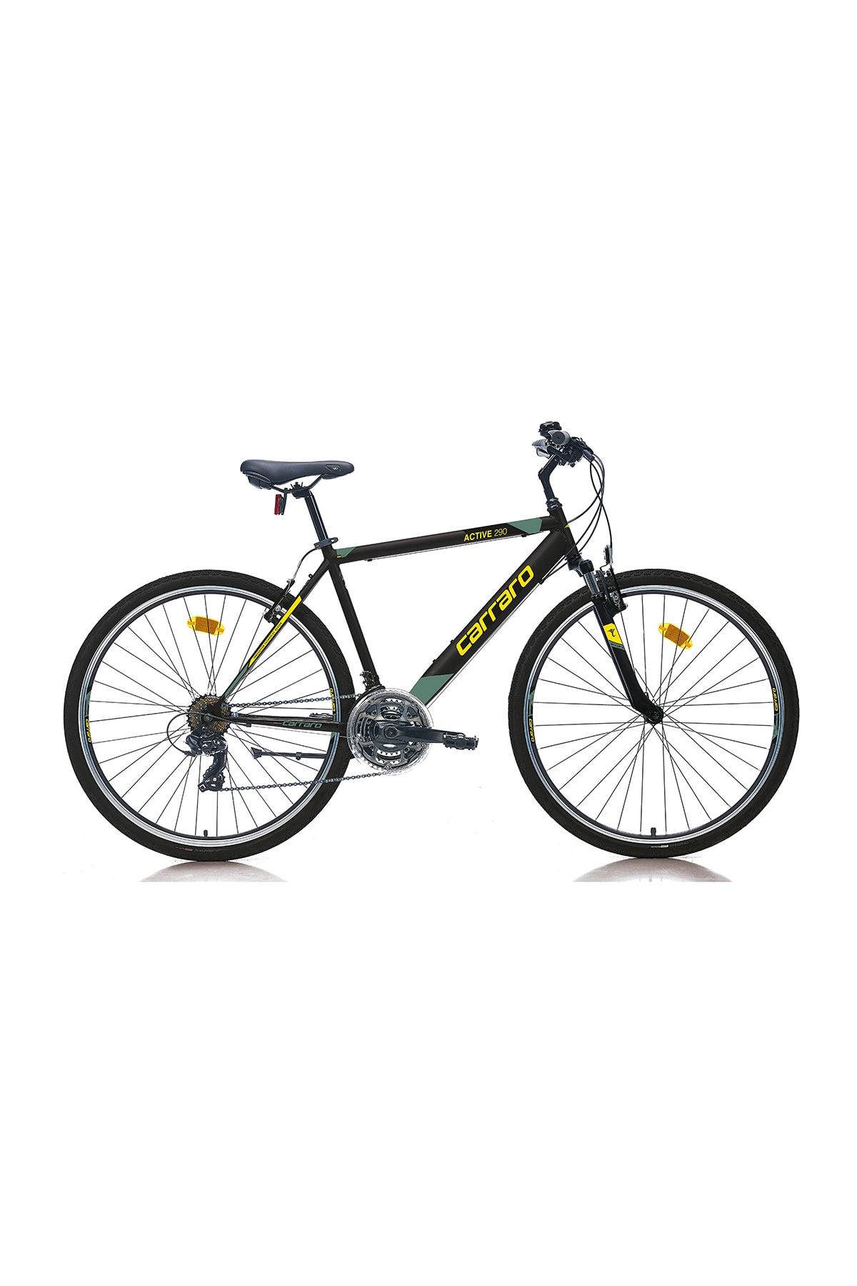 Carraro Active 290 28 Jant Şehir & Tur Bisikleti (mat Siyah Sarı Yeşil) 52 Cm