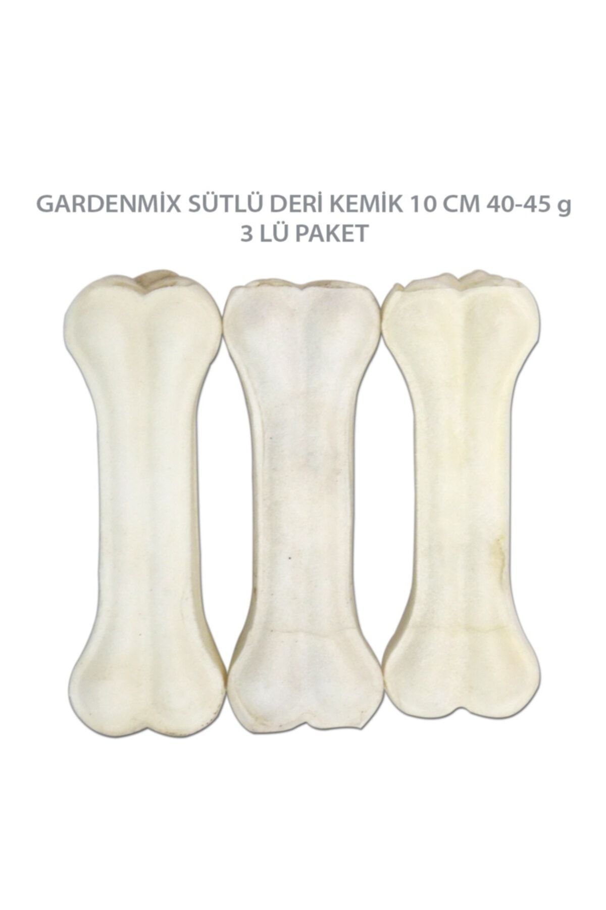Gardenmix Sütlü Pres Deri Kemik 10 Cm 40-45 Gr ( 3 Lü Paket )