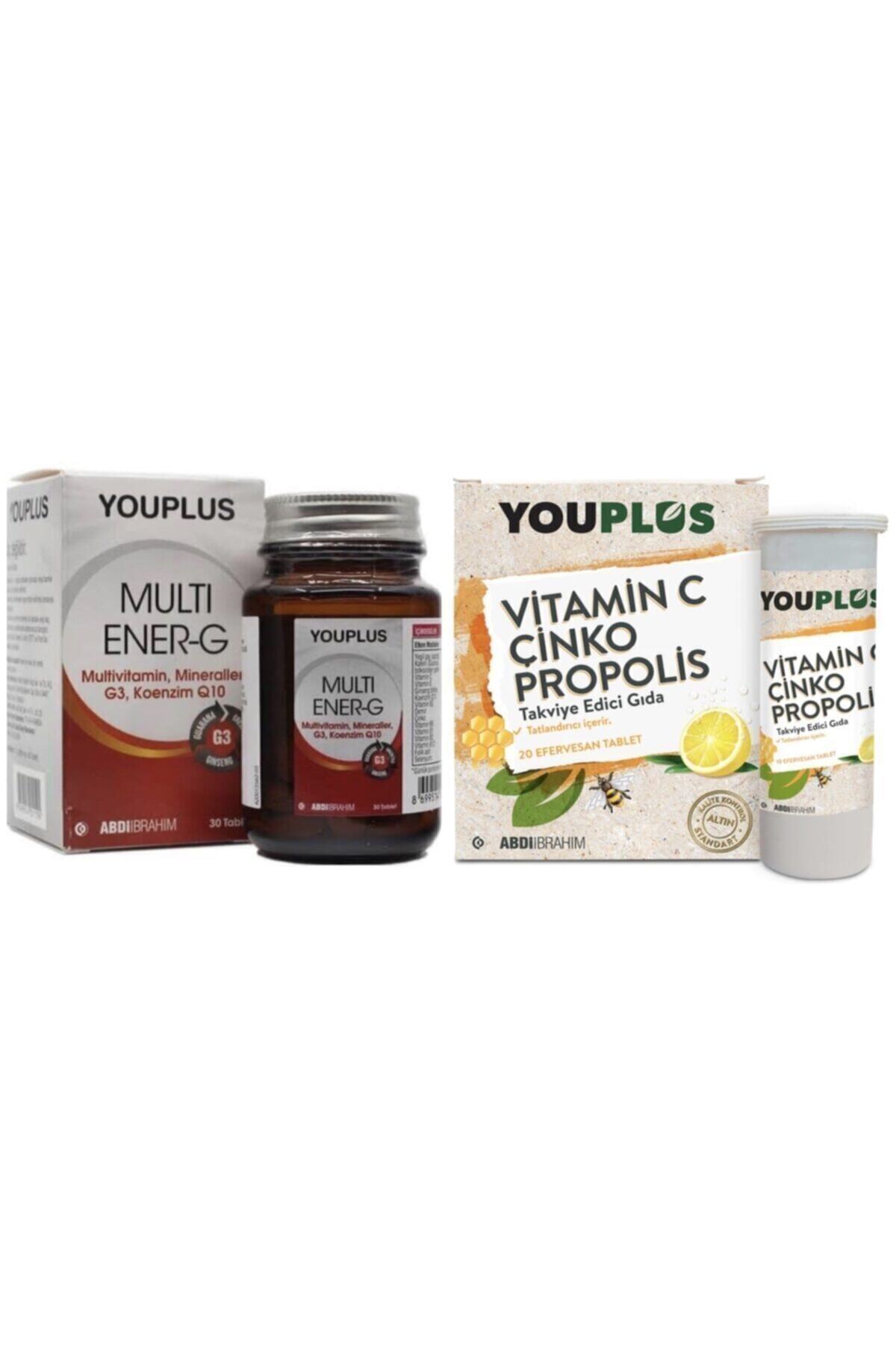 Youplus You Plus Multi Ener-g 30 Tablet 1 Adet + You Plu Vitamin C Çinko Propolis Efervesan 1 Adet
