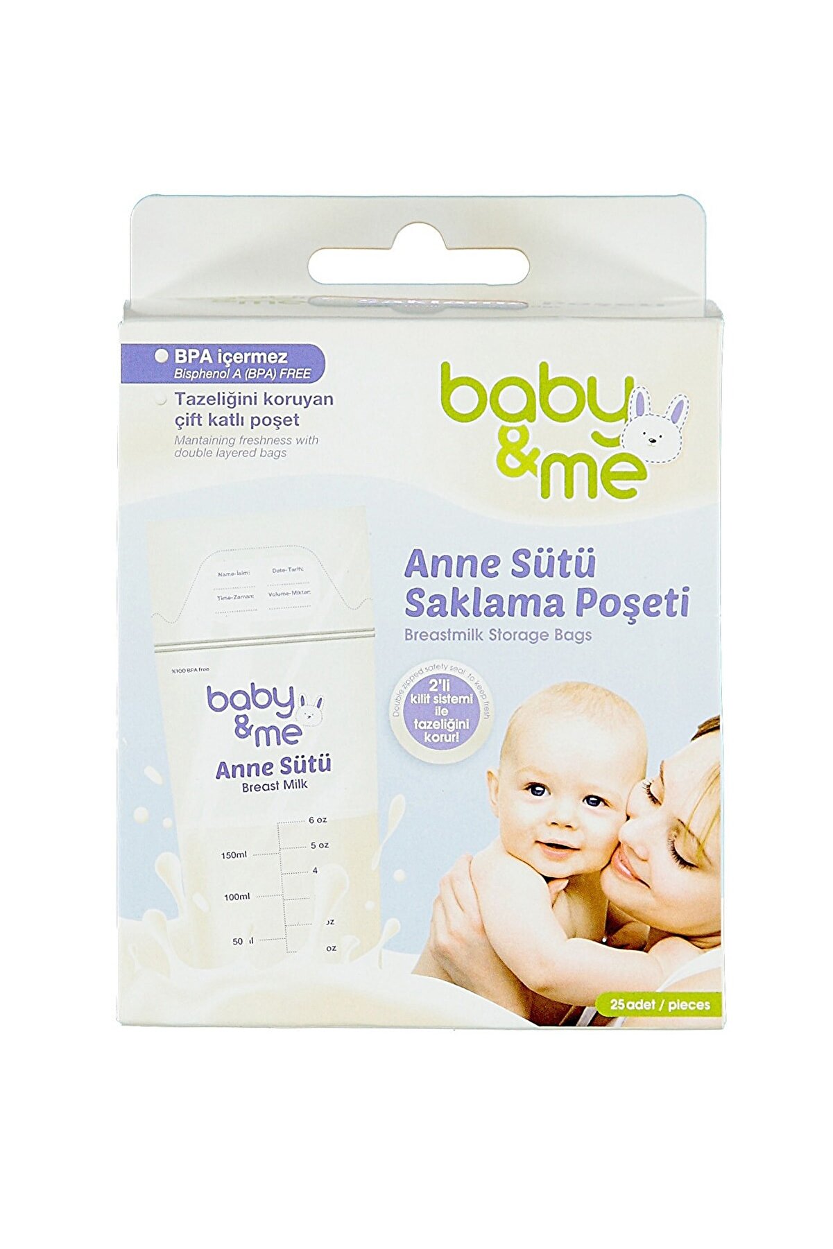 Baby Me Süt Saklama Poşeti 25 Adet Bae-bsb25