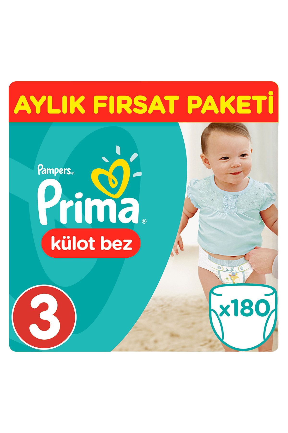 Prima Bebek Bezi Pants Külot 3 Beden Midi Aylık Fırsat Paketi 60 Adet x3