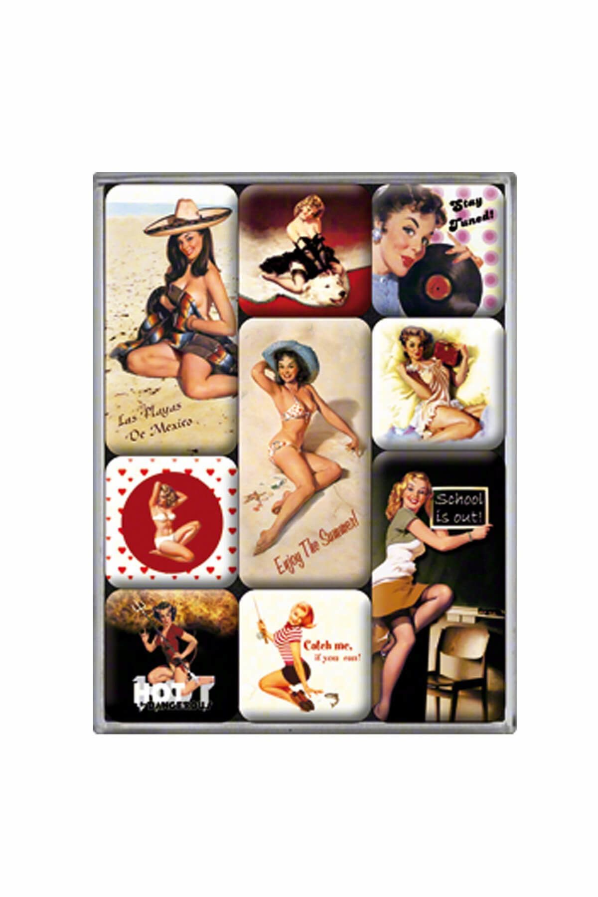 Nostalgic Art Art Pin-Up Beach Magnet Set  83012