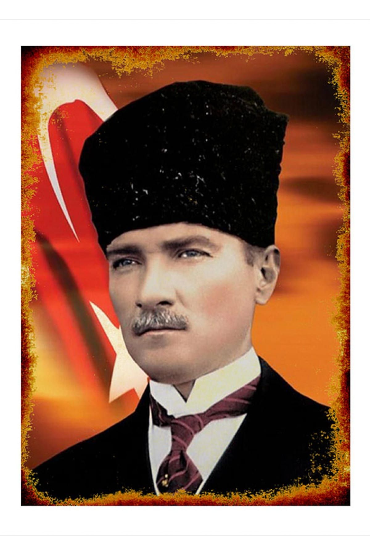Cakatablo 50cmX70cm Ahşap Tablo Mustafa Kemal Atatürk