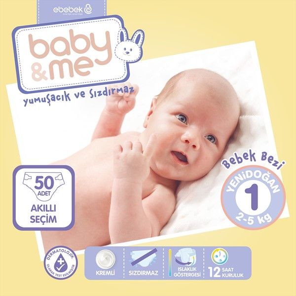 Baby Me Yenidoğan 1 Bebek Bezi 2-5 kg 50 Adet BAE-20081