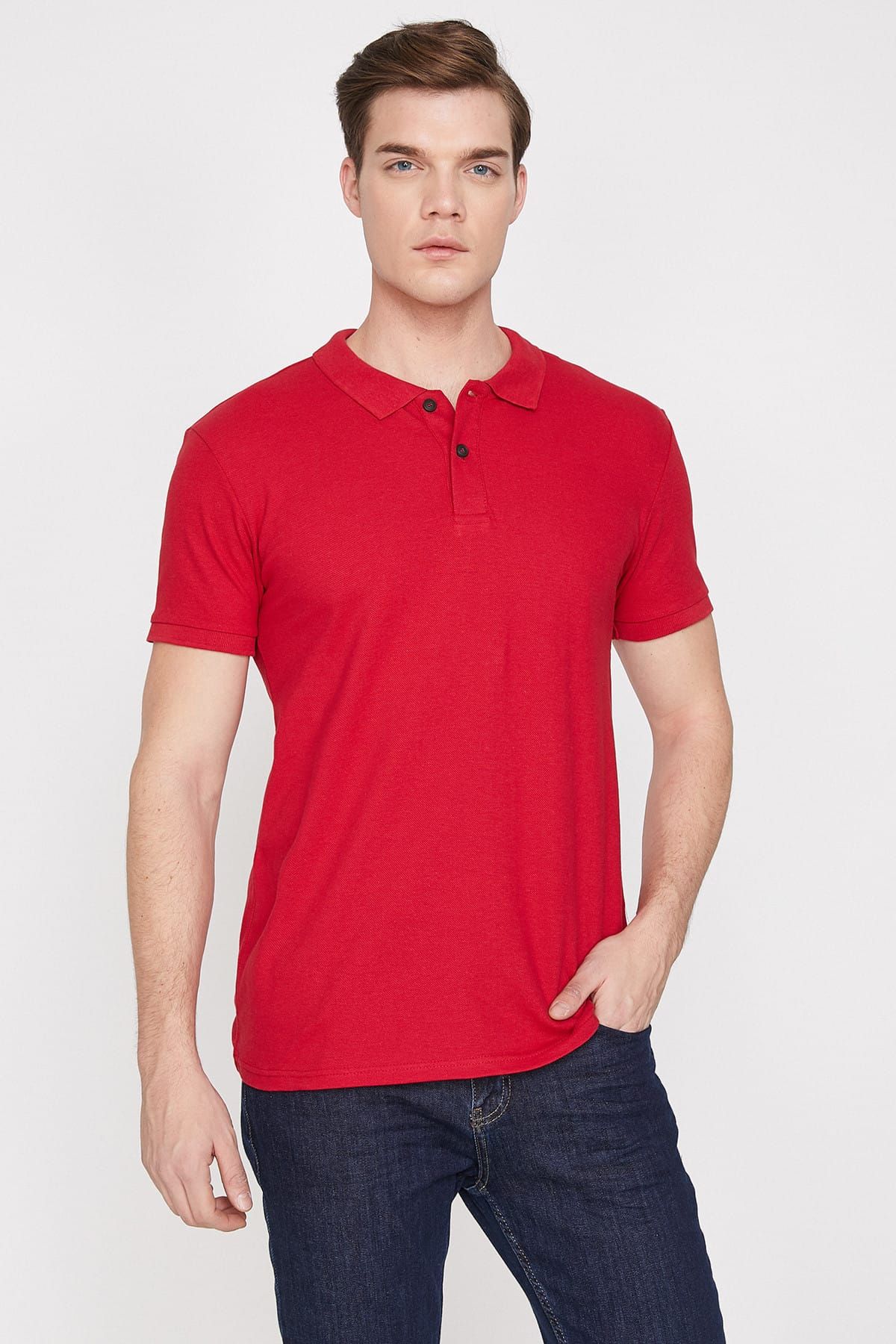 Koton Erkek Kırmızı Polo Yaka T-Shirt 9YAM12133LK