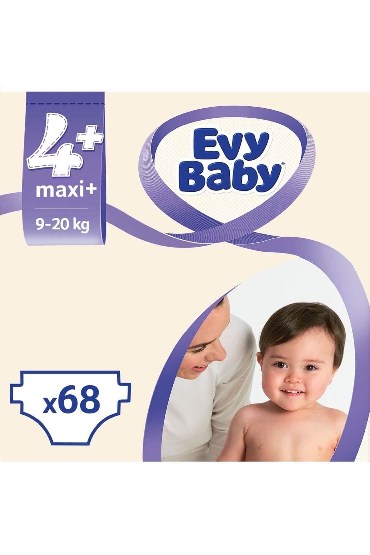 Evy Baby Bebek Bezi 4+ Beden Maxi Plus Süper Fırsat Paketi 68 Adet