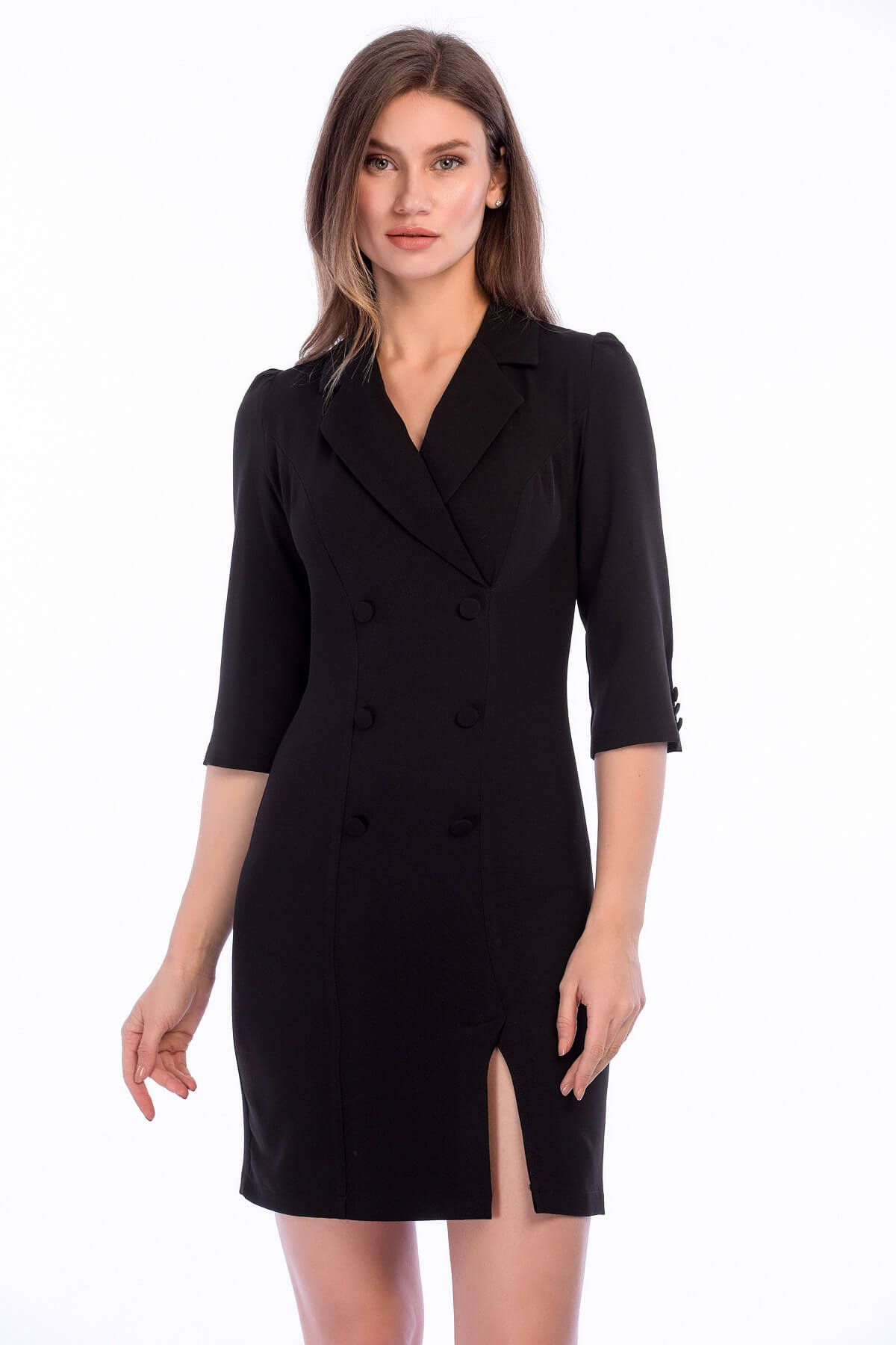 İroni Kadın Siyah Blazer Elbise 5154-891