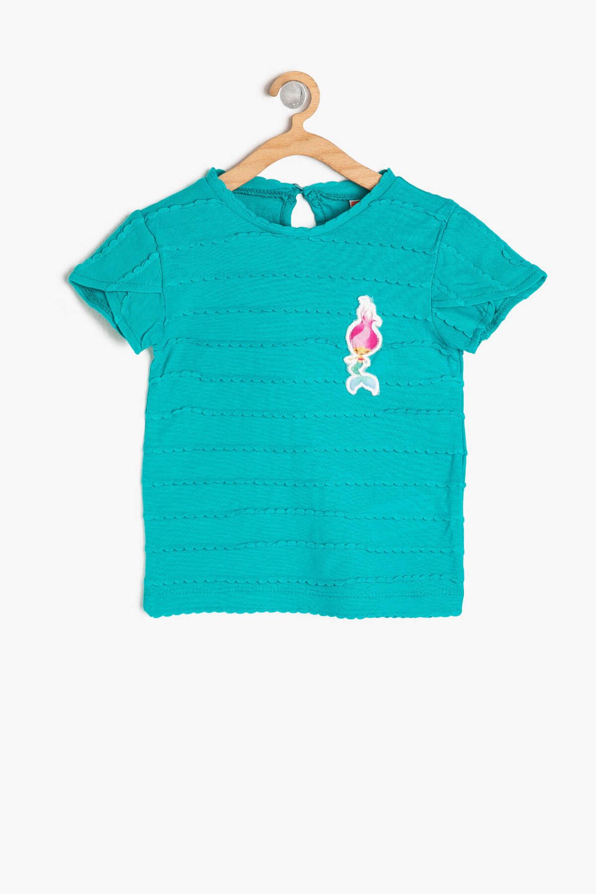 Koton Yeşil Kız Bebek Aplike Detaylı T-Shirt