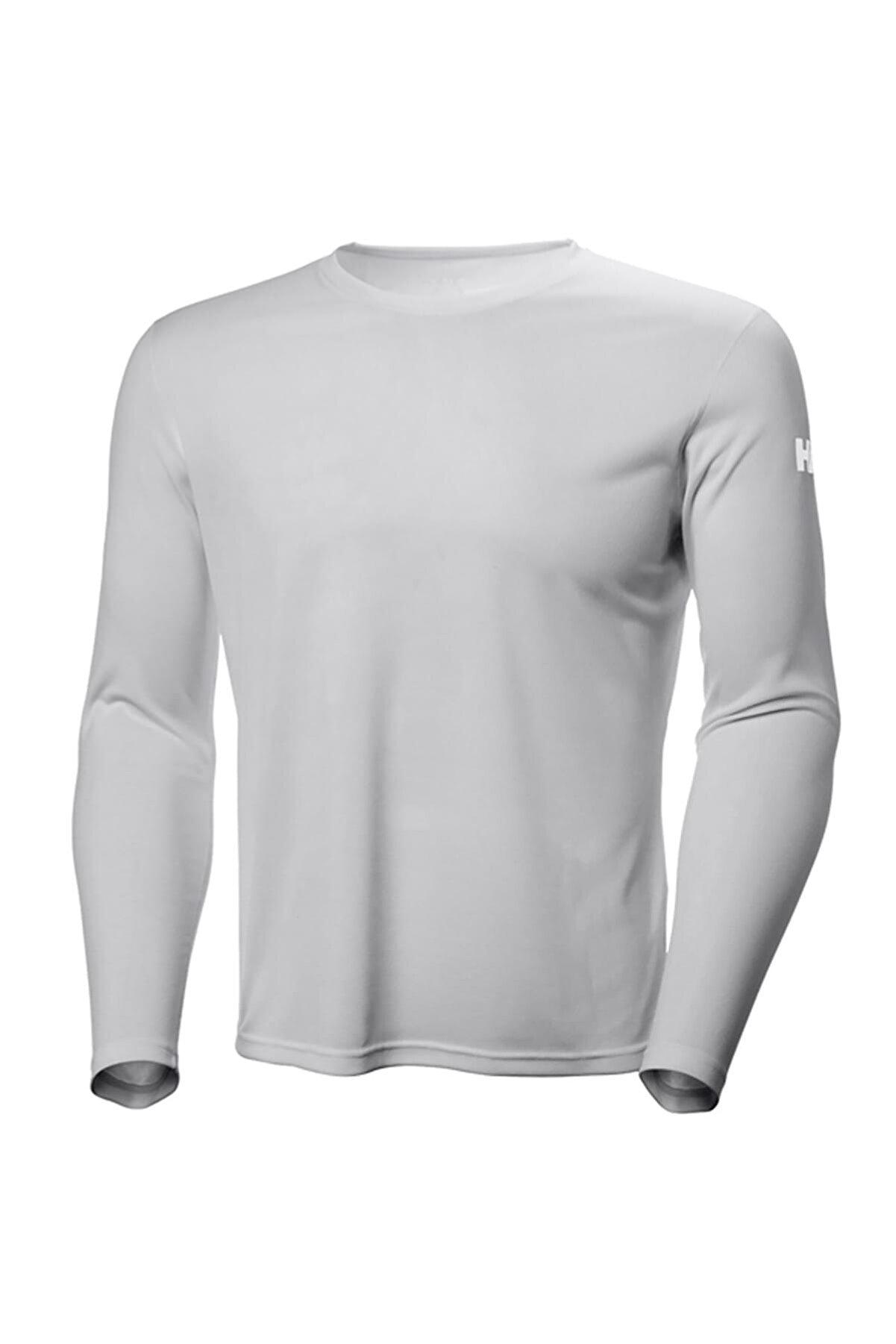Helly Hansen Tech Crew Uzun Kollu T Shirt Light Grey