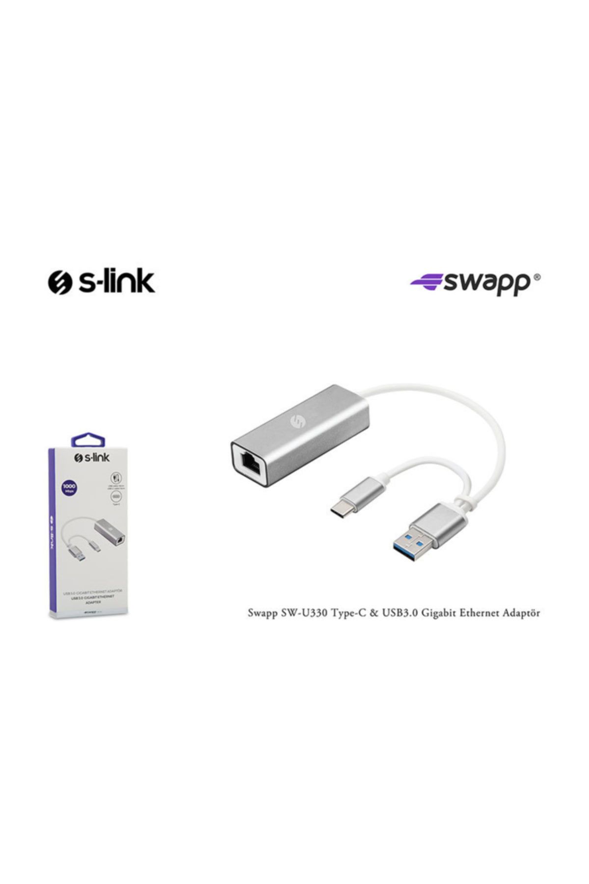 S-Link Swapp Sw-U330 Type-C Usb3.0 Gigabit Ethernet