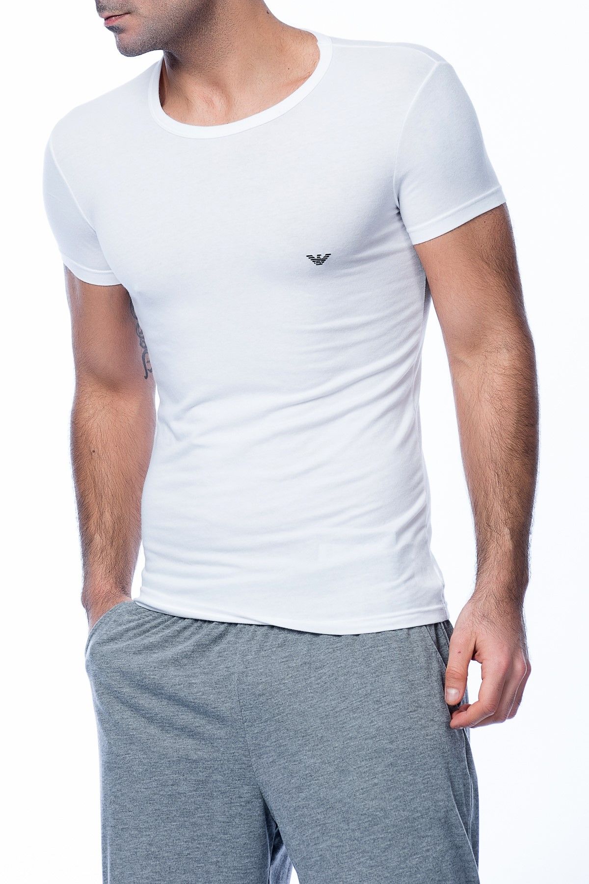 Emporio Armani Erkek Beyaz T-Shirt