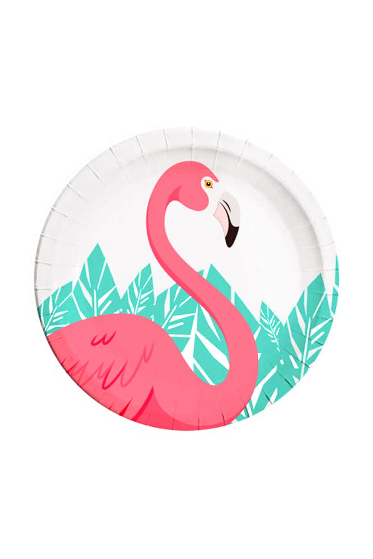 KullanAt Market Flamingo Kağıt Tabak 23cm