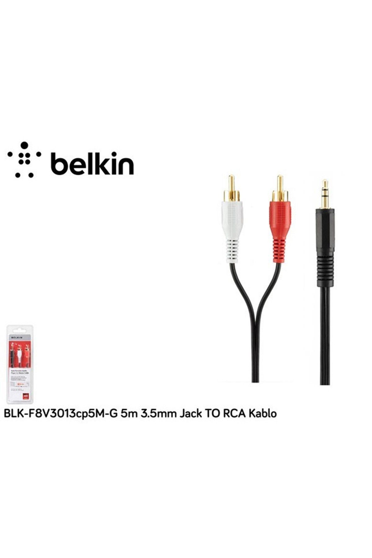 Belkin F8v3013cp5m-g 5m 3.5mm Jack To Rca Kablo