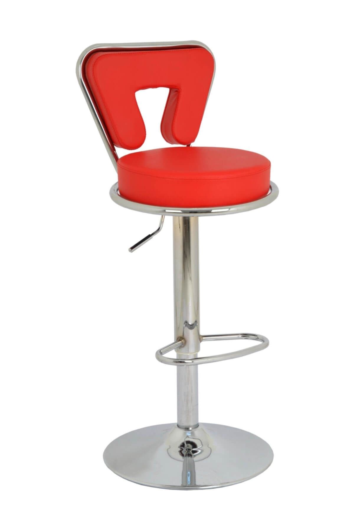 Bürocci Virago Bar Sandalyesi - Kırmızı Deri - 9540s0116