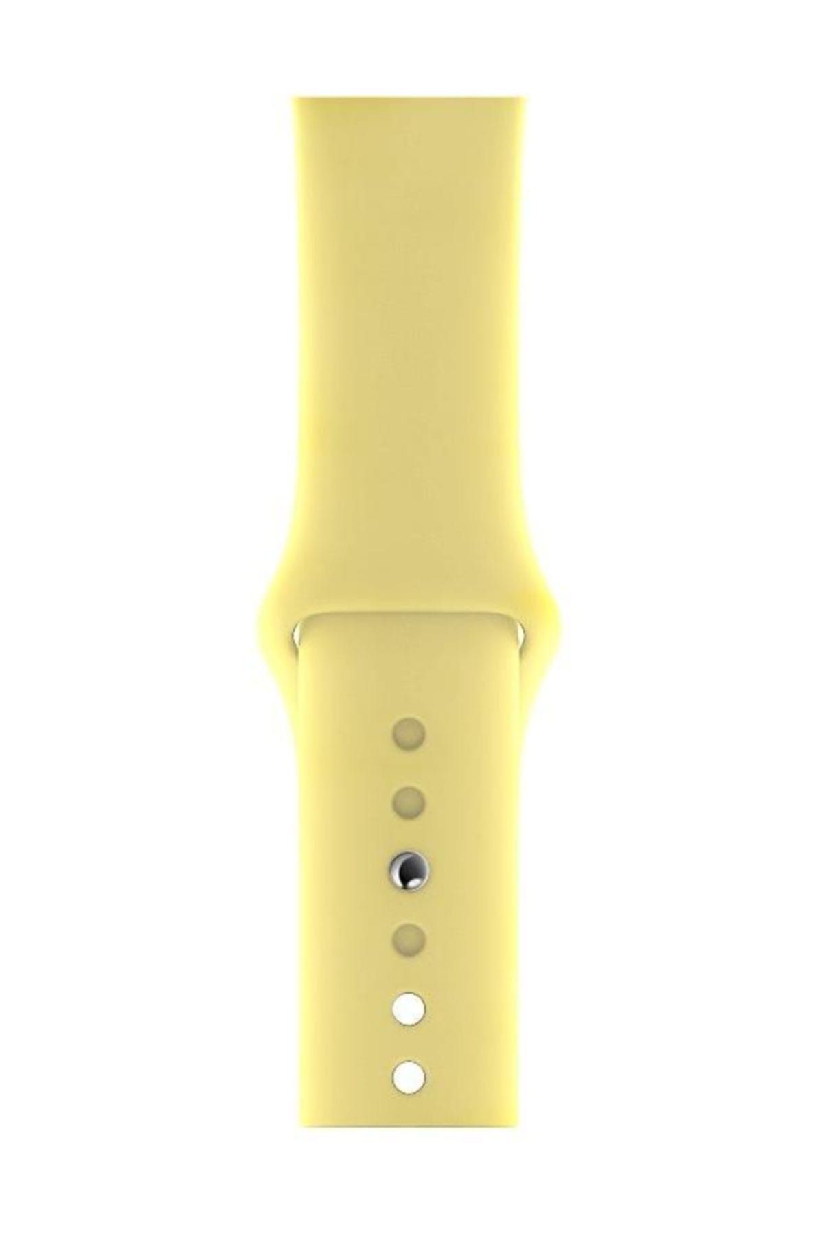Melefoni Apple Watch 40mm Kordon Silikon Kayış Pastel Sarı