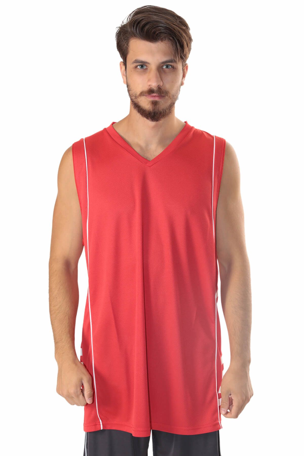Sportive Erkek Forma -  Gator Erkek V Yaka Kırmızı Basketbol Forması  - 500041-0KB