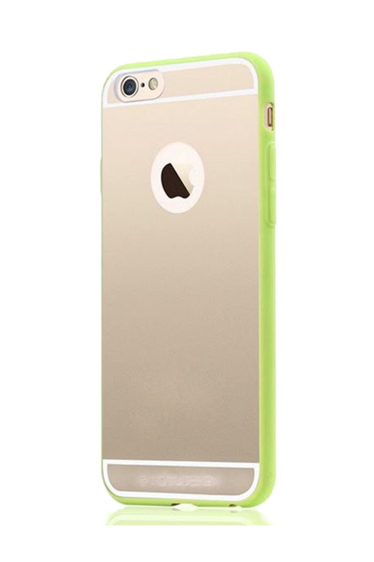 Totu Design Crystal Soft iPhone 6 / 6S Yeşil Silikon Kenarlı Ultra İnce Şeffaf Rubber Kılıf