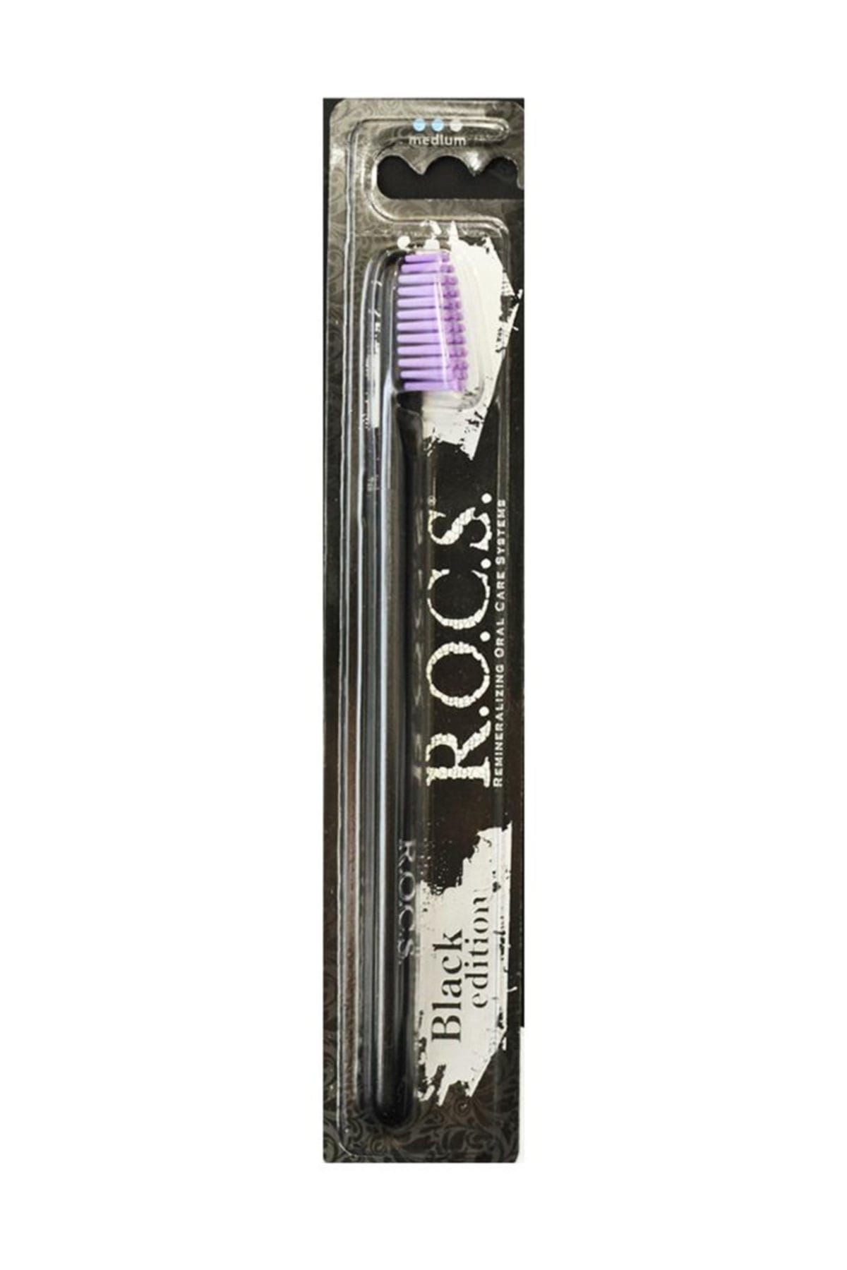 R.O.C.S. Rocs Diş Fırçası Black Edition Magic Whitening Medium Mor