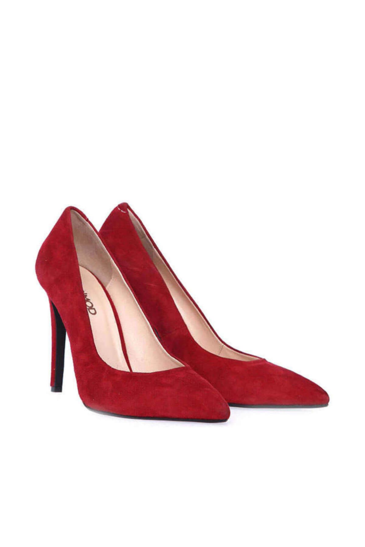 Derimod Hakiki Deri Kırmızı Kadın Topuklu Ayakkabı