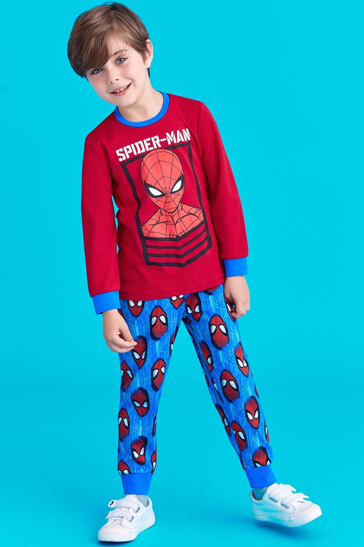 Spiderman Spider Man Lisanslı Erkek Çocuk Pijama Takımı Kırmızı