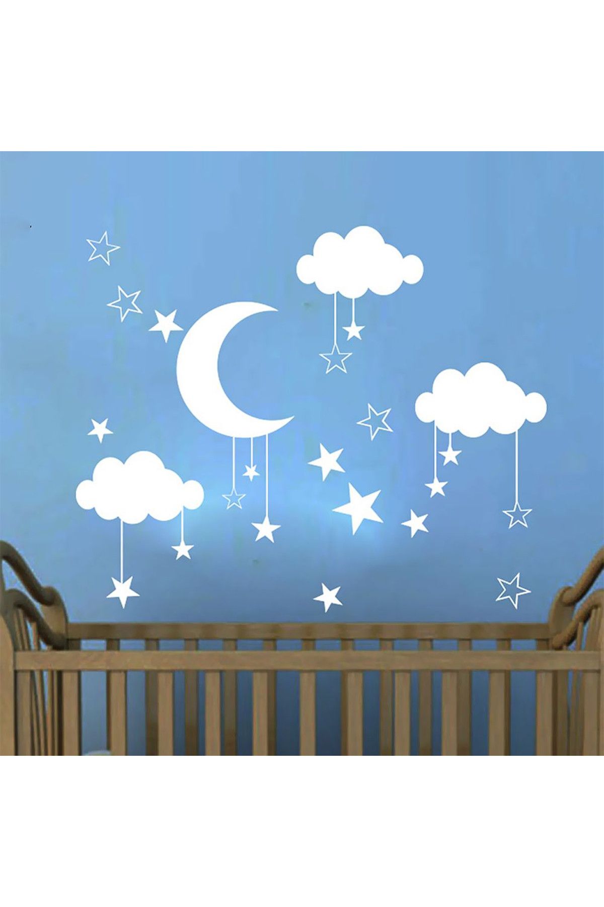 Tilki Dünyası Ay Yıldız Bulutlar Bebek ve Çocuk Odası Sticker