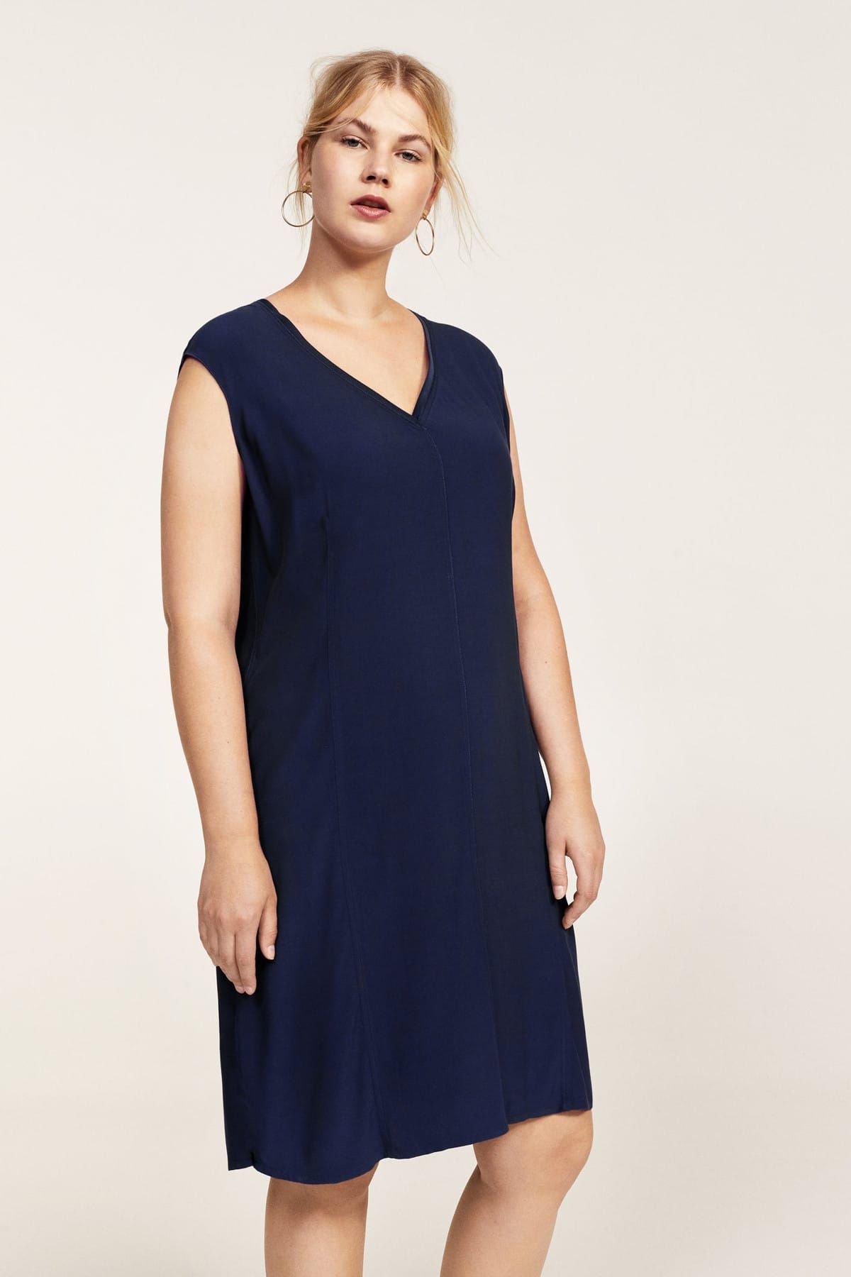 Violeta by MANGO Kadın Koyu Mavi Elbise 13080303